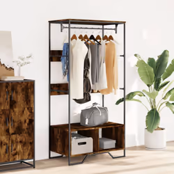 vidaXL Wardrobe Closet Clothes Storage Organiser Smoked Oak Engineered Wood - Additional view 2