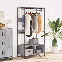 vidaXL Wardrobe Closet Clothes Storage Organiser Grey Sonoma Engineered Wood