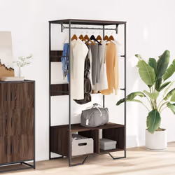 vidaXL Wardrobe Closet Clothes Storage Organiser Brown Oak Engineered Wood