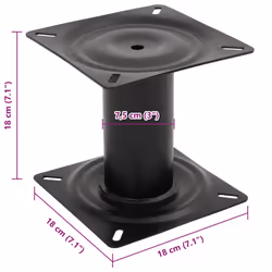 vidaXL Boat Seat Pedestal Swivel Boat Seat Base Adjustable Height Black Steel - 18 cm - Additional view 7