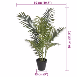 vidaXL Artificial Palm Tree Fake Plant Fake Tree Artificial Plant Green PP - 80 cm
