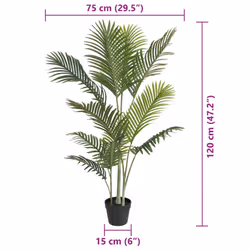 vidaXL Artificial Palm Tree Fake Plant Fake Tree Artificial Plant Green PP - 120 cm