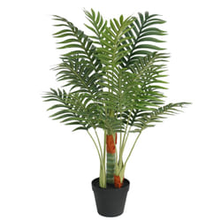 vidaXL Artificial Palm Tree with 3 Trunks Fake Tree Artificial Plant Green PP - 85 cm