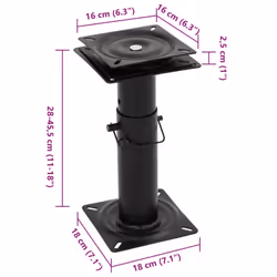 vidaXL Boat Seat Pedestals with 360 Seat Swivel 2 pcs Adjustable Height Steel - Additional view 3