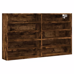 vidaXL Vitrine Cabinet Wall Mounted Cabinet Floating Cabinet Engineered Wood - smoked oak, 100 x 15 x 58 cm