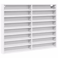 vidaXL Vitrine Cabinet Wall Mounted Cabinet Floating Cabinet Engineered Wood - white, 100 x 8.5 x 75 cm
