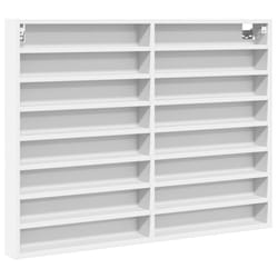 vidaXL Vitrine Cabinet Wall Mounted Cabinet Floating Cabinet Engineered Wood - white, 100 x 8.5 x 75 cm