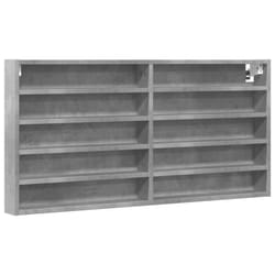 vidaXL Vitrine Cabinet Wall Mounted Cabinet Floating Cabinet Engineered Wood - concrete grey, 100 x 8.5 x 50 cm