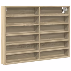 vidaXL Vitrine Cabinet Wall Mounted Cabinet Floating Cabinet Engineered Wood - sonoma oak, 80 x 8.5 x 58 cm