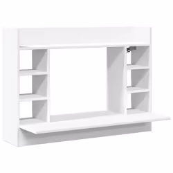 vidaXL Wall-Mounted Desk Home Folding Table Drop-Leaf Table Engineered Wood - white