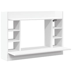 vidaXL Wall-Mounted Desk Home Folding Table Drop-Leaf Table Engineered Wood - white
