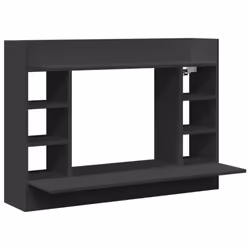 vidaXL Wall-Mounted Desk Home Folding Table Drop-Leaf Table Engineered Wood - black