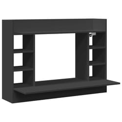 vidaXL Wall-Mounted Desk Home Folding Table Drop-Leaf Table Engineered Wood - black