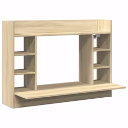 vidaXL Wall-Mounted Desk Home Folding Table Drop-Leaf Table Engineered Wood - sonoma oak