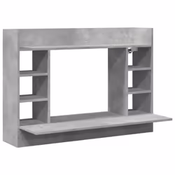 vidaXL Wall-Mounted Desk Home Folding Table Drop-Leaf Table Engineered Wood - concrete grey