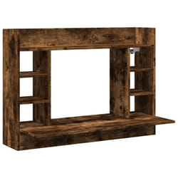 vidaXL Wall-Mounted Desk Home Folding Table Drop-Leaf Table Engineered Wood - smoked oak