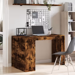 vidaXL Office Desk Computer Desk Study Writing Table Black Engineered Wood - smoked oak