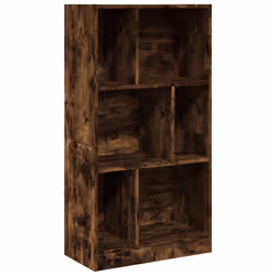 vidaXL Bookcase Bookshelf Book Rack Storage Cabinet Smoked Oak Engineered Wood