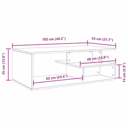 vidaXL Coffee Table Hall End Table Accent Side Table Black Engineered Wood - white - Additional view 8