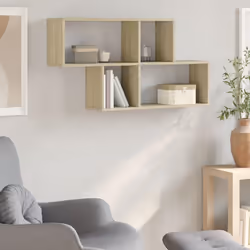 vidaXL Wall Shelf Floating Shelf Wall Storage Shelf Wall Rack Engineered Wood - sonoma oak