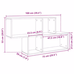 vidaXL Wall Shelf Floating Shelf Wall Storage Shelf Wall Rack Engineered Wood - concrete grey