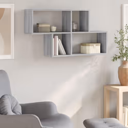 vidaXL Wall Shelf Floating Shelf Wall Storage Shelf Wall Rack Engineered Wood - grey sonoma