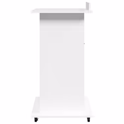 vidaXL Lectern with Wheels and Drawer Pulpit Podium Stand Engineered Wood - white - Additional view 4