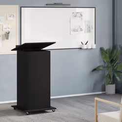 vidaXL Lectern with Wheels and Drawer Pulpit Podium Stand Engineered Wood - black - Additional view 2