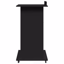 vidaXL Lectern with Wheels and Drawer Pulpit Podium Stand Engineered Wood - black - Additional view 4