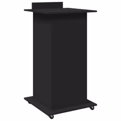vidaXL Lectern with Wheels and Drawer Pulpit Podium Stand Engineered Wood - black - Additional view 5