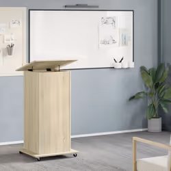 vidaXL Lectern with Wheels and Drawer Pulpit Podium Stand Engineered Wood - sonoma oak - Additional view 2