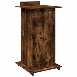 vidaXL Lectern with Wheels and Drawer Pulpit Podium Stand Engineered Wood - smoked oak - Additional view 5