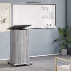vidaXL Lectern with Wheels and Drawer Pulpit Podium Stand Engineered Wood - grey sonoma - Additional view 2