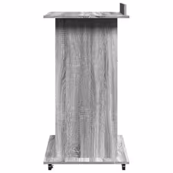 vidaXL Lectern with Wheels and Drawer Pulpit Podium Stand Engineered Wood - grey sonoma - Additional view 4