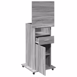 vidaXL Lectern with Wheels and Drawer Pulpit Podium Stand Engineered Wood - grey sonoma - Additional view 7