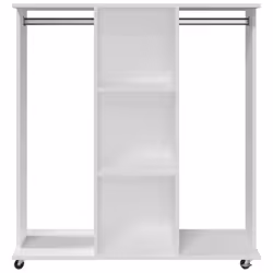 vidaXL Wardrobe with Wheels Closet Clothes Organiser White Engineered Wood