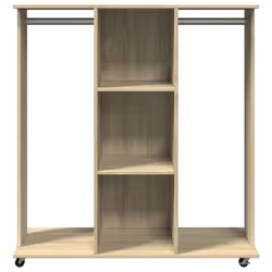 vidaXL Wardrobe with Wheels Hall Clothes Organiser Sonoma Oak Engineered Wood