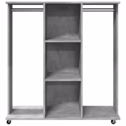 vidaXL Wardrobe with Wheels Clothes Organiser Concrete Grey Engineered Wood