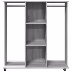 vidaXL Wardrobe with Wheels Hall Clothes Organiser Grey Sonoma Engineered Wood