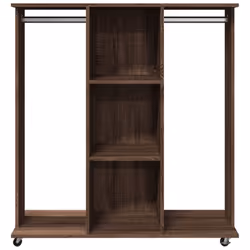 vidaXL Wardrobe with Wheels Closet Clothes Organiser Brown Oak Engineered Wood