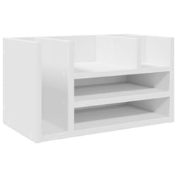 vidaXL Desk Organiser Tray Organiser Office File Organiser Engineered wood - white