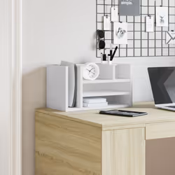 vidaXL Desk Organiser Tray Organiser Office File Organiser Engineered wood - white