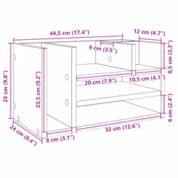 vidaXL Desk Organiser Tray Organiser Office File Organiser Engineered wood - concrete grey