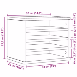 vidaXL Desk Organiser Tray Organiser File Organiser Sonoma Oak Engineered wood - white - Additional view 8