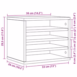 vidaXL Desk Organiser Tray Organiser File Organiser Sonoma Oak Engineered wood - grey sonoma
