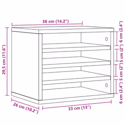 vidaXL Desk Organiser Tray Organiser File Organiser Sonoma Oak Engineered wood - brown oak - Additional view 8