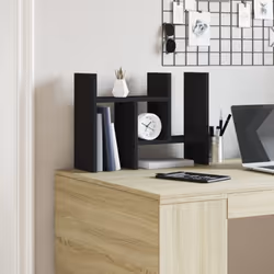 vidaXL Desk Organiser Office File Tray Organiser Grey Sonoma Engineered wood - black, 34.5 x 15.5 x 35.5 cm