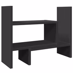 vidaXL Desk Organiser Office File Tray Organiser Grey Sonoma Engineered wood - black, 38.5 x 17 x 39 cm