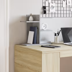 vidaXL Desk Organiser Tray Organiser File Organiser Smoked Oak Engineered wood - white