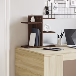 vidaXL Desk Organiser Tray Organiser File Organiser Smoked Oak Engineered wood - brown oak